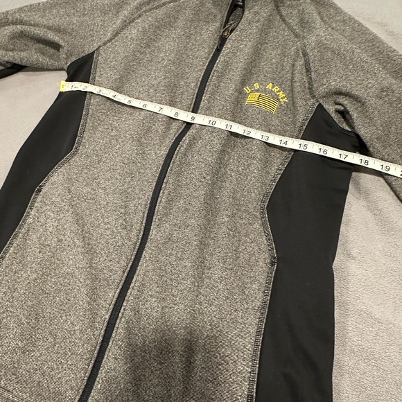 US Army Full Zip Unisex Under Armour Jacket. Gray And Black. Mock Collar. Small. - Picture 7 of 12